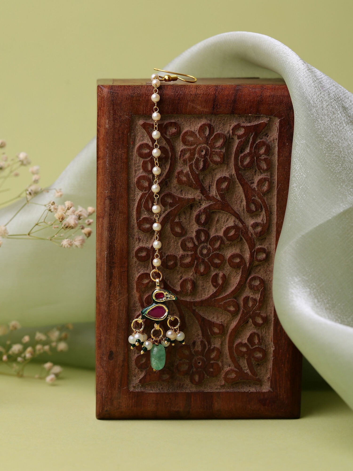 Ruby Raang Multi-Color Kundan Maang Tikka | Swadesiicart