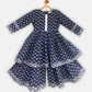 Ahalyaa Navy Pure Cotton Digital Printed Kids Kurta Sharara Set For Girls | Swadesiicart