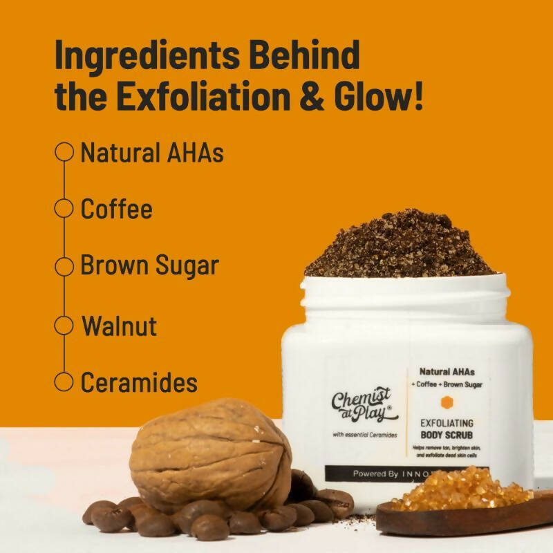 Chemist At Play Exfoliating Body Scrub For Removing Tan & Dead Skin Cells, Men & Women - Swadesiicart