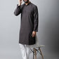 Even Apparels Black Color Pure Cotton Men's Kurta With Band Collar (CHK1166) | Swadesiicart