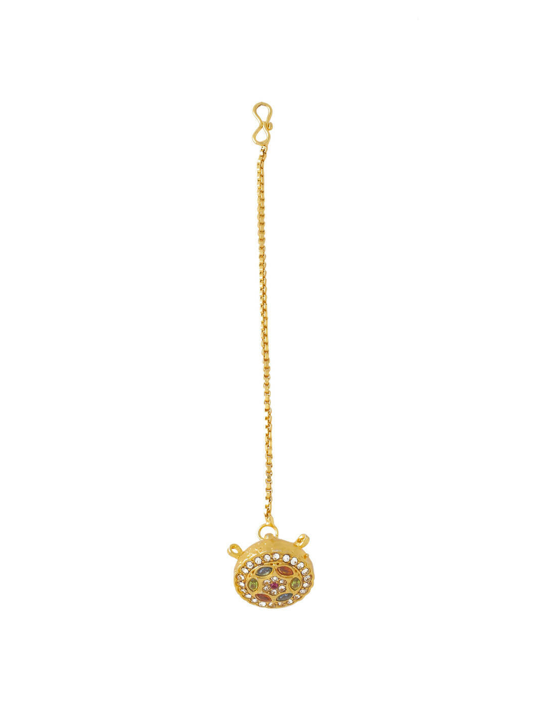NVR Women's Trending Stylish Gold-Polished Maang Tikka | Swadesiicart