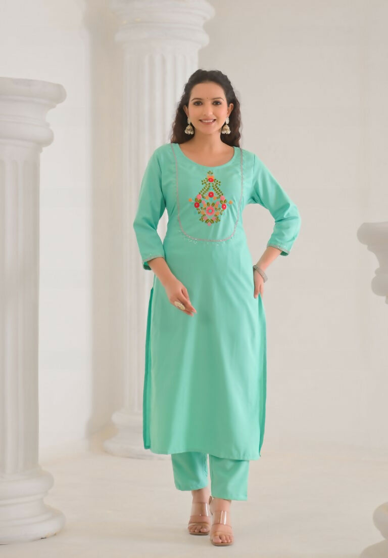 Ethnic Festive Wear Reyon Slub Tile Stitched Suit With Dupatta - Tanisha | Swadesiicart
