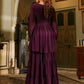 Janasya Purple Georgette Sequined Tunic & Bottom | Swadesiicart