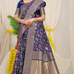 Jyoti Fashion Women's Navy Blue Kanjivaram Silk Zari Woven Saree with Blouse | Swadesiicart