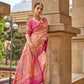 Bittersweet Peach Superior V.P.Silk Woven Printed Patola Silk Saree - Rewaa Milano