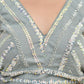Amodini Designer Studio Teal Sequined Pearl Cutdana Sleeveless Padded Blouse