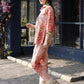 Red & Cream Rayon Paisley Printed Top with Matching Bottom - Eesha - Swadesiicart