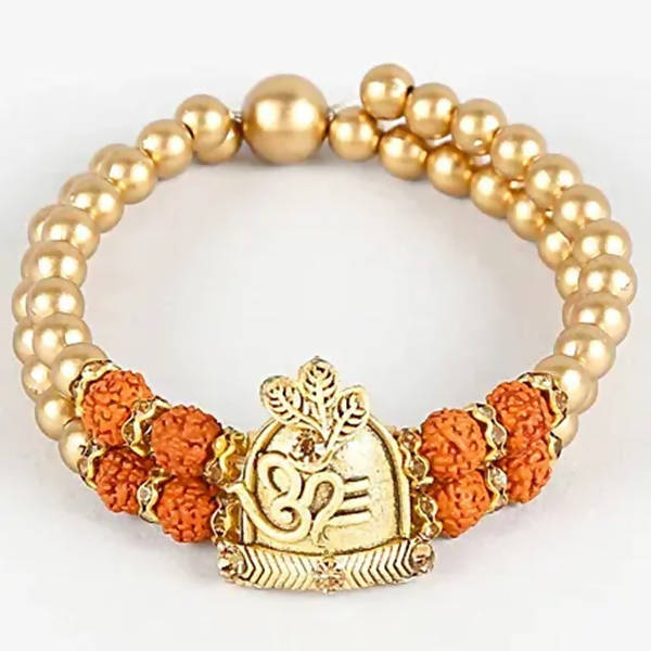 Om Pearl Bracelet Rakhi & Kaju Katli Box | Swadesiicart
