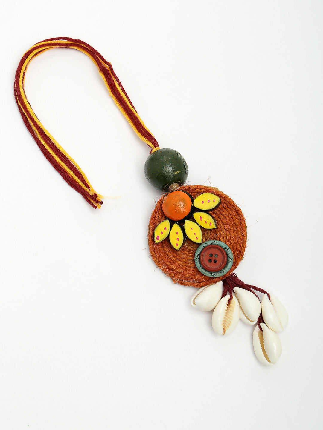 NVR Women & Men Set of 2 Multicolor Sea Shell Handcrafted Bhaiya Bhabhi Rakhi With Roli Chawal & Chocolate | Swadesiicart