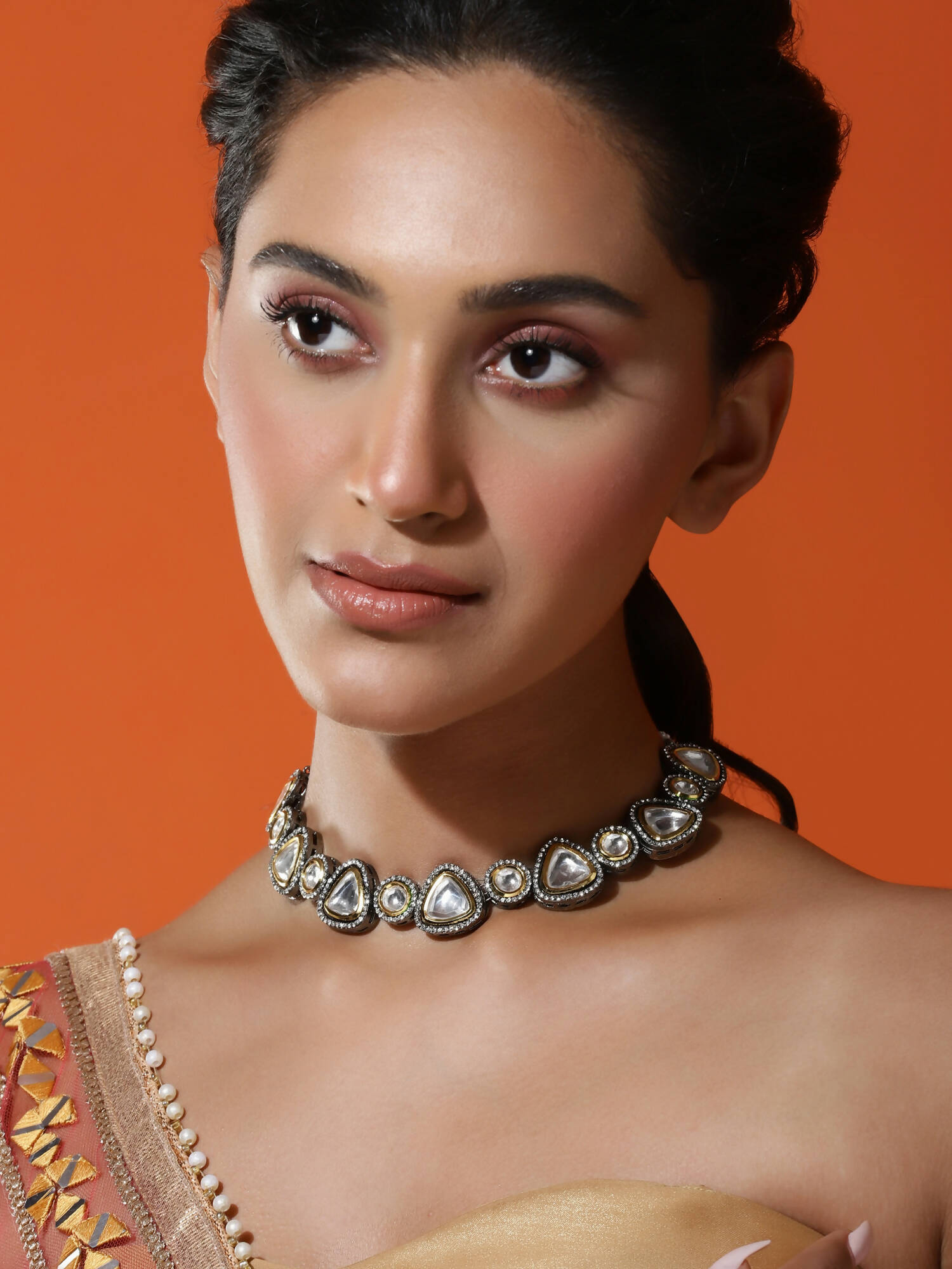 Women's Rhodium-Plated Necklace - Ruby Raang | Swadesiicart