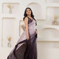Wine Satin Pedding Designer, Printed Party Wear Ready To Wear Saree - Femina | Swadesiicart