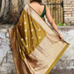 Joban Fashion Olive Green Pure Katan Pure Handloom Banarasi Silk Saree | Swadesiicart