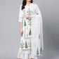 Ahalyaa Women Off White Colour Pure Cotton Printed Kurta Palazzo Set With Dupatta | Swadesiicart
