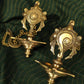 Spillbox Gold-Toned 2 Pieces Brass Shangu Chakra Diyas Wall Hanging Pooja Essentials | Swadesiicart