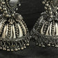 Mominos Fashion Johar Kamal Oxidised Silver-Plated With Ghungroo Jhumkas - Swadesiicart