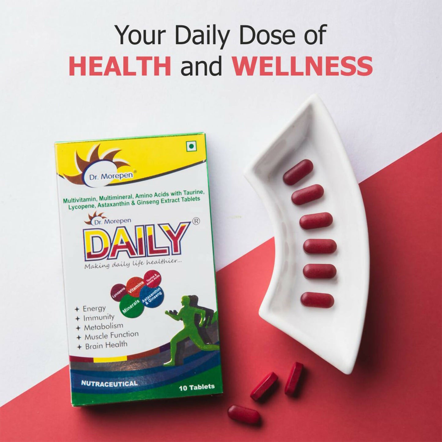 Dr. Morepen Daily Multivitamin Tablets for Women & Men, Multivitamins & Minerals Supplement - Swadesiicart
