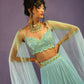 Jyoti Fashion Glamorous Turquoise Crush Work, Sequins, Zari with Dori Embroidered Faux Georgette Lehenga Choli with Dupatta | Swadesiicart