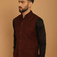 Even Apparels Pure Wool Nehru Jacket - Maroon | Swadesiicart