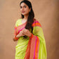 Exclusive Collection Light Green Beautiful Khadi Cotton Handloom Saree - Swadesiicart