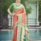 Vishnu Weaves Women's Orange Paithani Patola Silk Zari Woven Saree with Unstitched Blouse - Swadesiicart