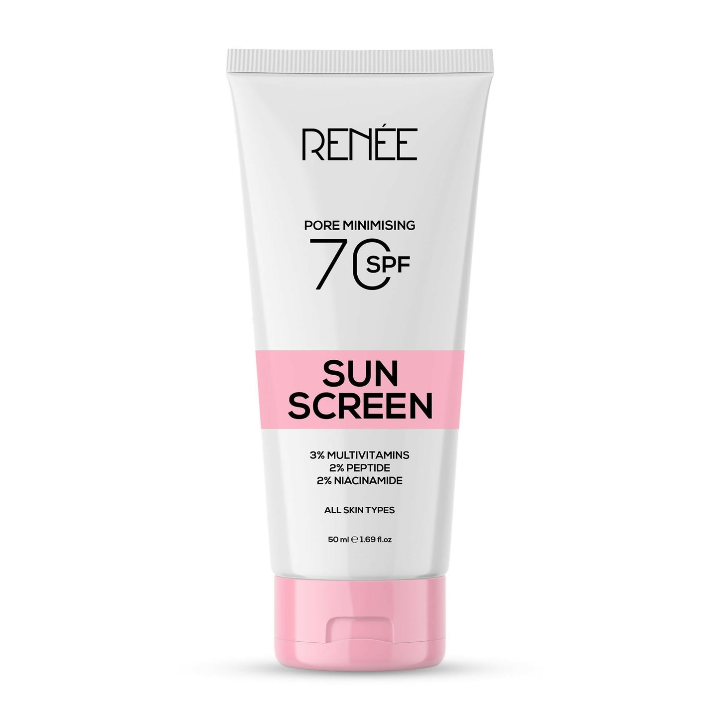 Renee Pore Minimizing Sunscreen SPF 70 With 2% Niacinamide, 2% Peptide & 3% Multivitamins - Swadesiicart