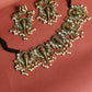 Mominos Fashion Johar Kamal Oxidised Gold-Polished Ganesha Design Necklace Choker Set | Swadesiicart