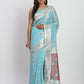 Shree Shyam Fashion Linen Cotton Sky Blue Saree