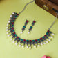 NVR Women Silver-Plated Stone Studded Oxidised Silver Jewellery Set - Swadesiicart