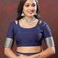 Lorenvalley Fashion Navyblue Soft Silk Woven Design Gold Zari Weaving Saree - Swadesiicart