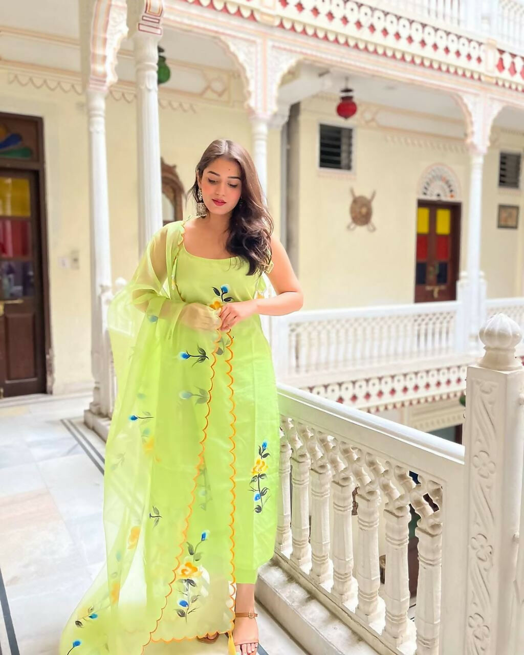 The52 Lemons Women's Gorgeous Printed Viscose Fabric Straight Kurta Pant with Dupatta Set - Swadesiicart