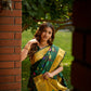 Jyoti Fashion Women's Bottle Green Paithani Silk Zari Woven Saree with Blouse | Swadesiicart