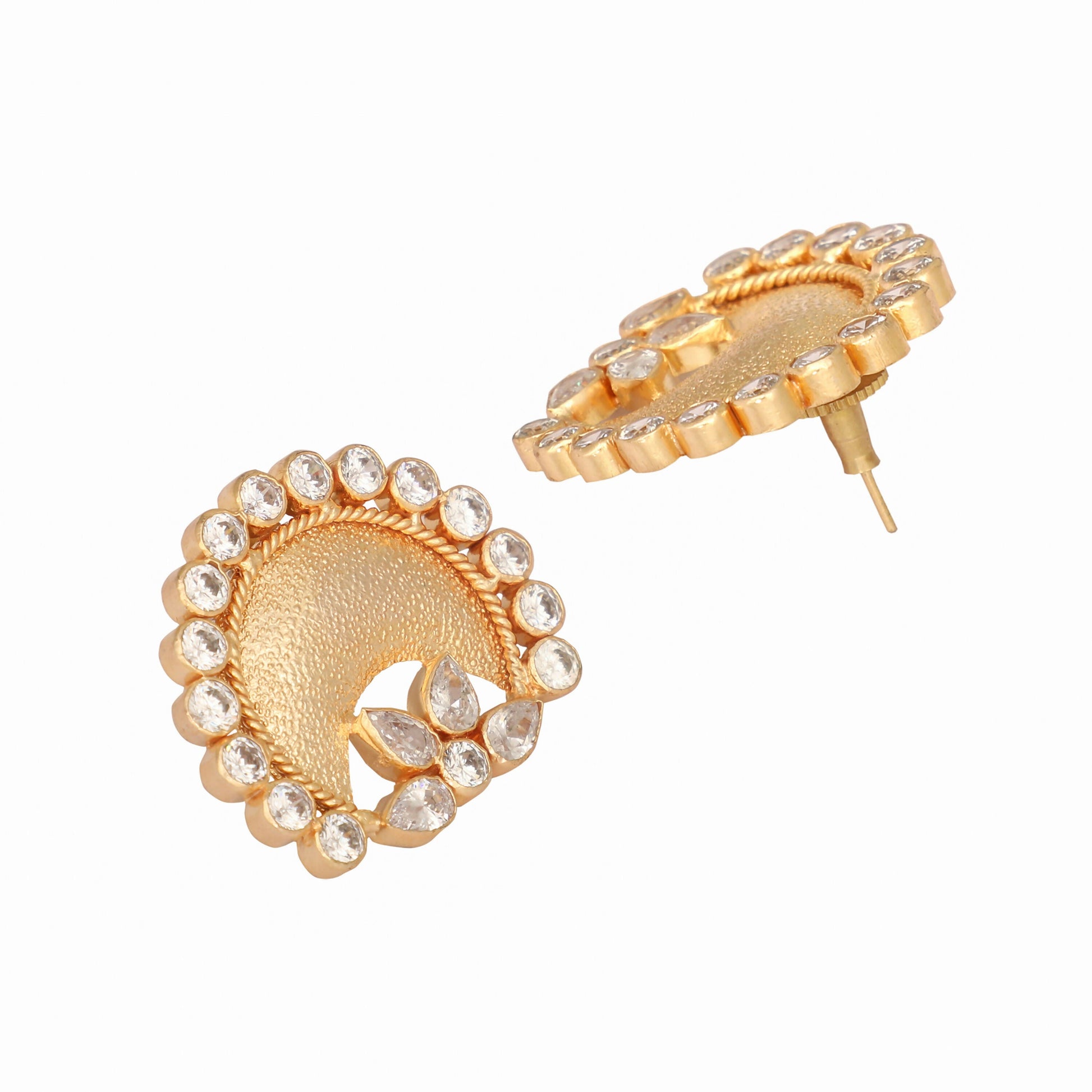 Nuyug 22K Gold Plated Crescent Glow Earrings | Swadesiicart