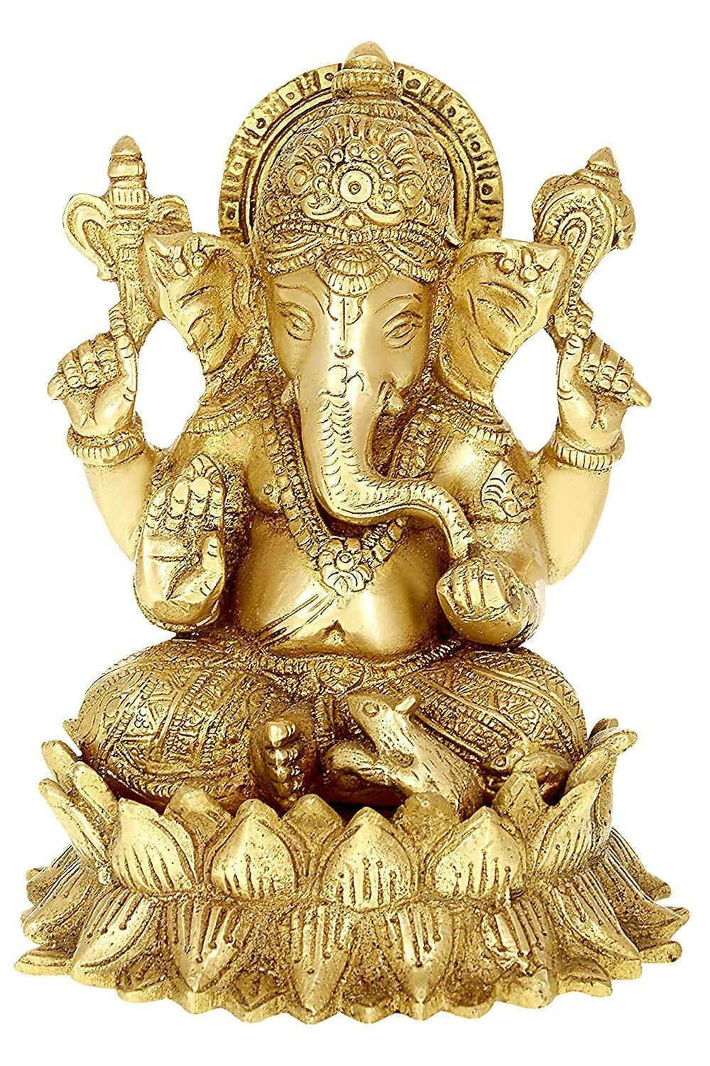 Umi Brass Lord Ganesha Sitting On Lotus - Swadesiicart