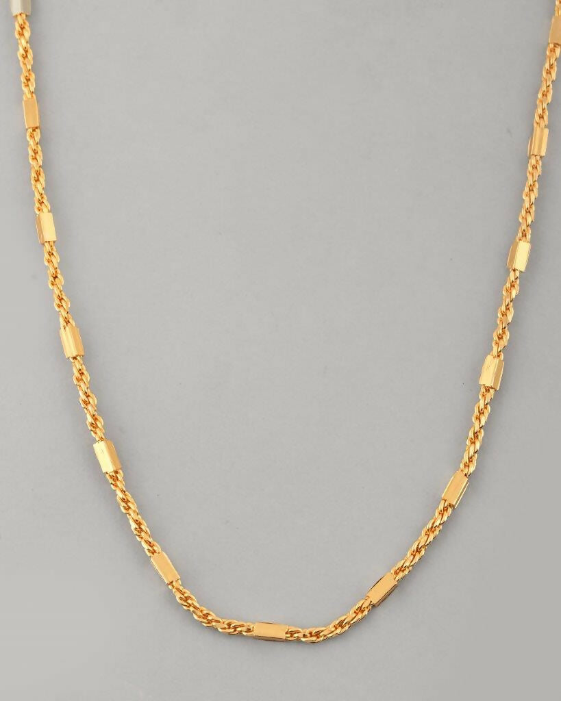 VOJ Women Gold-Polished Pipe Chain | Swadesiicart