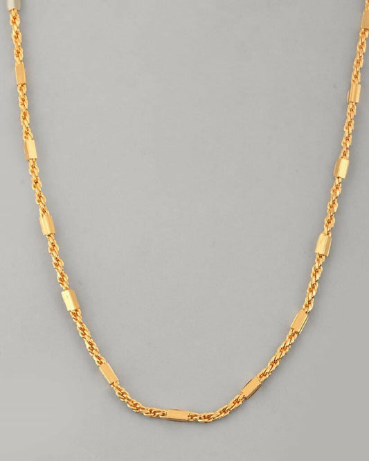VOJ Women Gold-Polished Pipe Chain | Swadesiicart