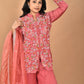 Morchari Women And Hand Embroidery Palazzo Set-Rust - Swadesiicart