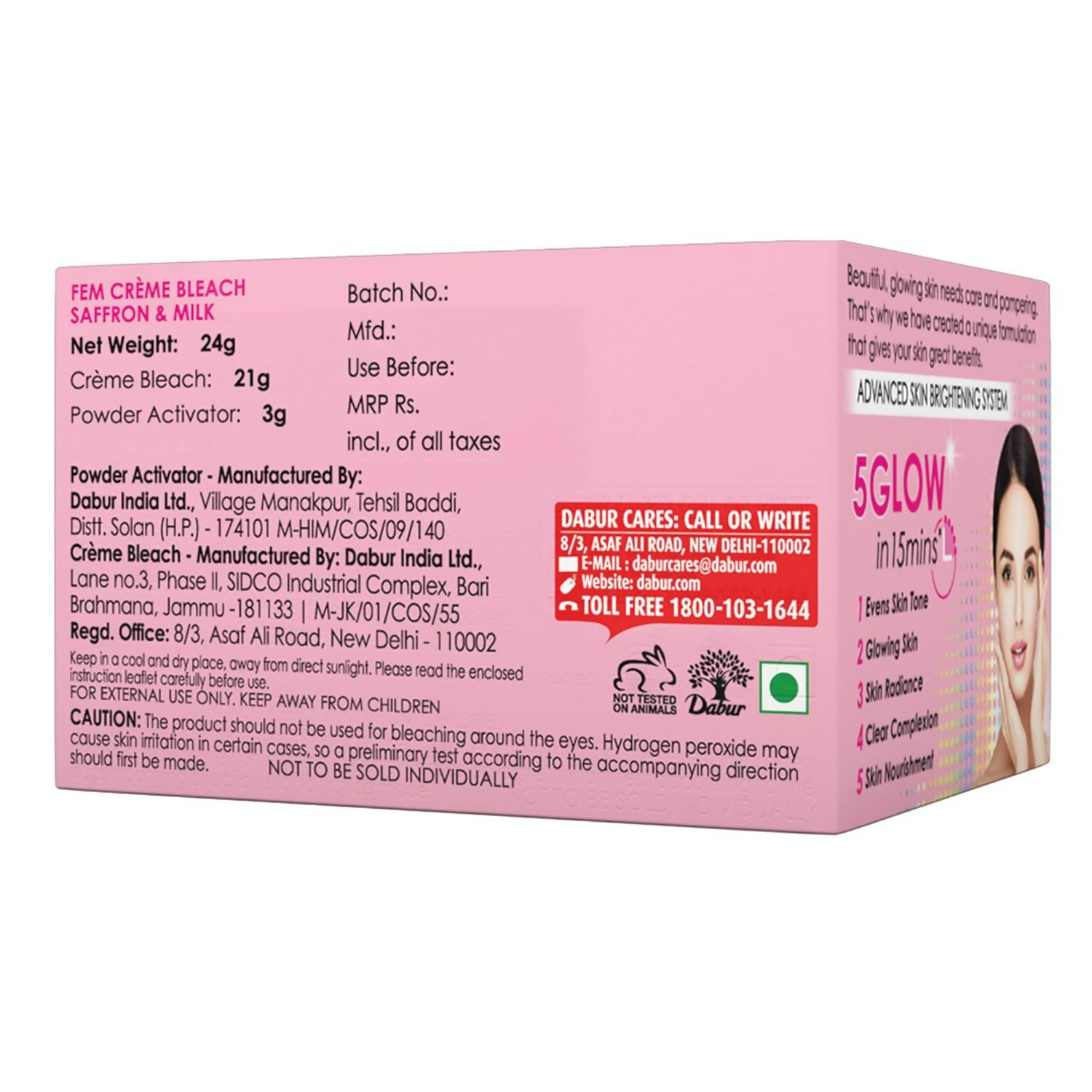 Fem Fairness (Saffron & Milk) Creme Bleach - Swadesiicart