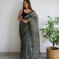 Vamsee Vika 9Mm Grey Organza Saree - Swadesiicart