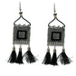 Mominos Fashion Johar Kamal Oxidised Silver-Plated Brass Finish Tassel Work Handicraft Choker For Women (Black) | Swadesiicart