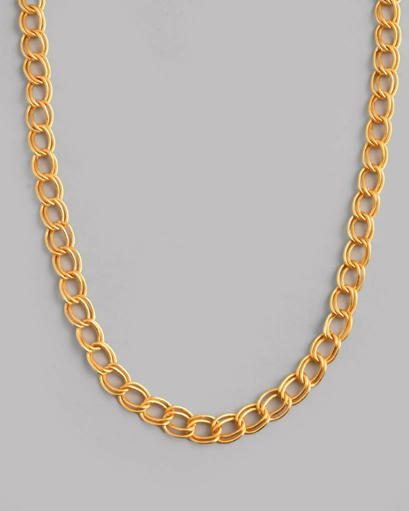 VOJ Gold-Polished Designer Circular Chain For Men | Swadesiicart