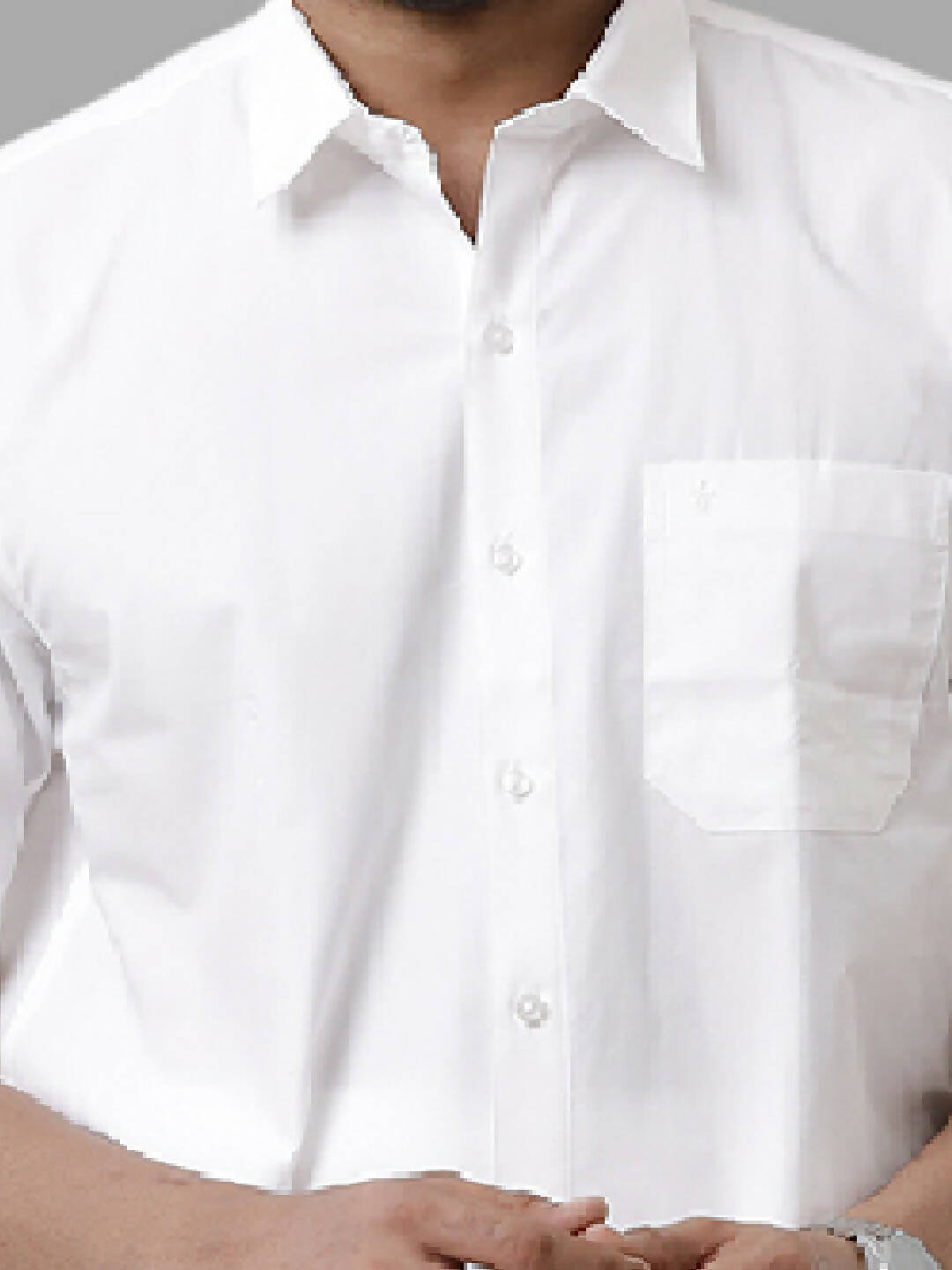 Ramraj Cotton Mens Half Sleeve White Shirt Plus Size - Samrat Cotton | Swadesiicart