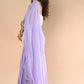 Very Much Indian Designer Pure Cotton Saree With All Over Linear Stripes - Lavender | Swadesiicart