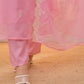 The52 Pink Women's Beautiful Chikankari Work Chanderi Fabric Straight Kurta Pant and Dupatta Set - Swadesiicart