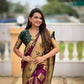 PR Fashion Wine Soft Banarasi Silk With Zari Weaving Meenakari Design Saree | Swadesiicart