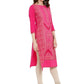 Ahalyaa Women Crepe Pink Printed Straight Kurta | Swadesiicart