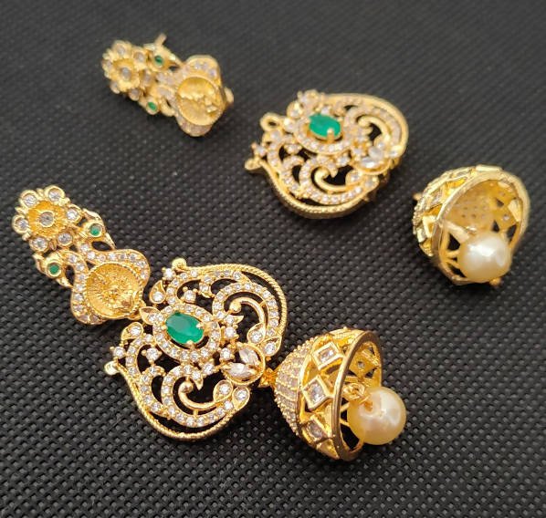 AD Emeralds designer 4 in 1 Traditional Earrings | Swadesiicart
