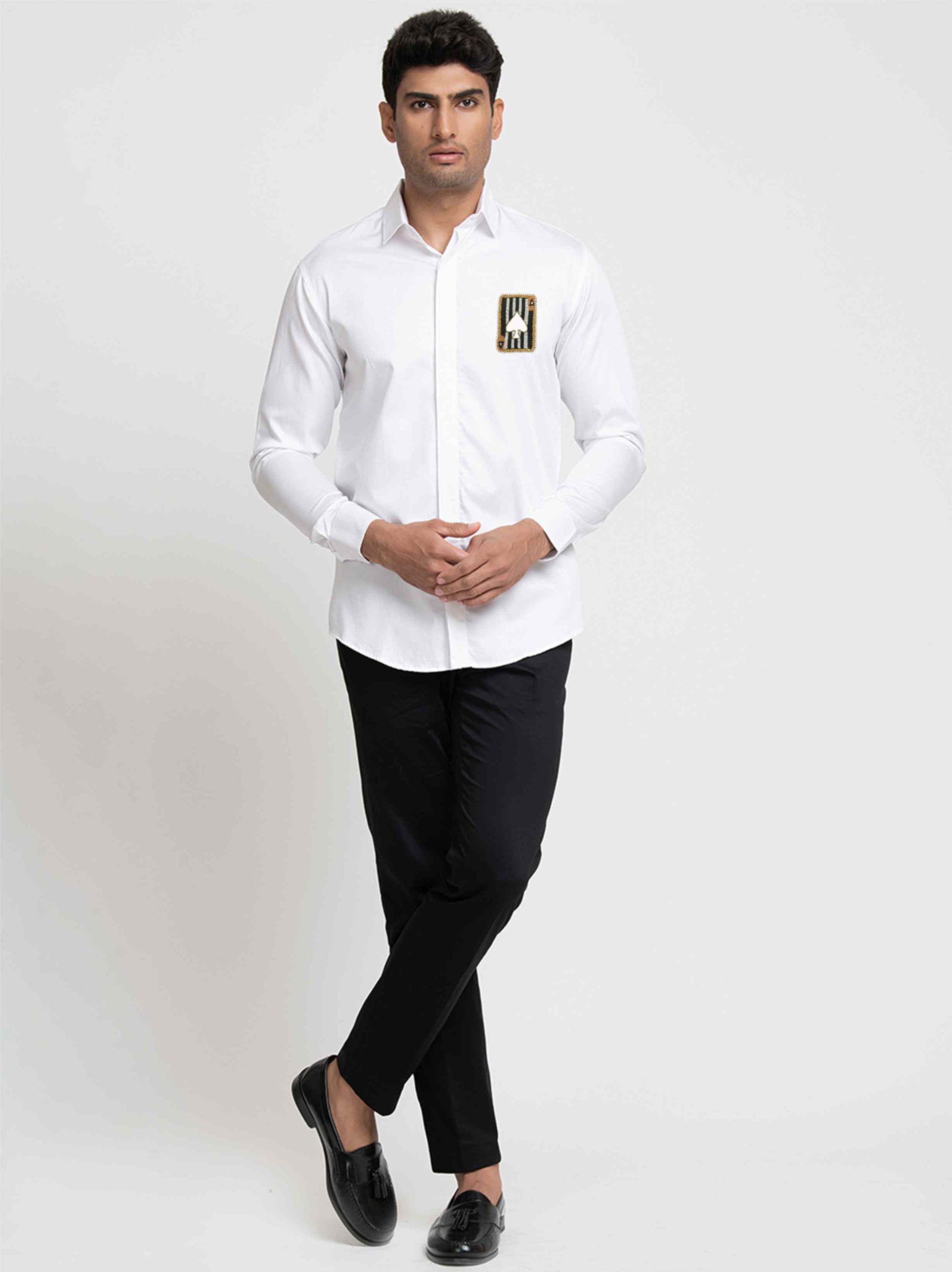 Card Shaped Embroidery Shirt by Hilo Design