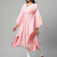 Ahalyaa Women Pink Pure Cotton Printed Kaftan Kurta | Swadesiicart