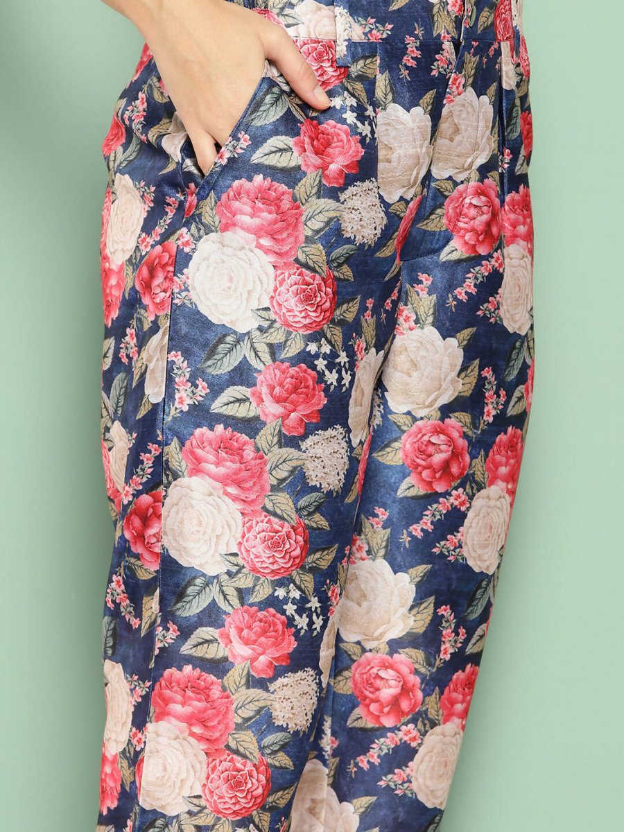 Ahalyaa Women's Traditional Wear Co-ods - Blue | Swadesiicart