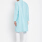 Even Apparels Blue Rayon Men's Kurta With Band Collar | Swadesiicart